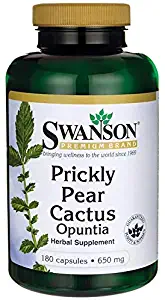 Swanson Prickly Pear Cactus Opuntia 650 Milligrams 180 Capsules