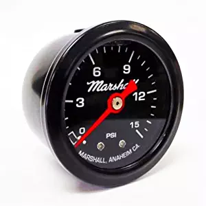 Marshall Instruments LBB00015 Liquid Filled Fuel Pressure Gauge Black