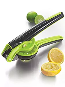 Simposh Citrus Juicer Squeezer - Gray/Green Manual Handheld Fresh Large Lemon Lime Orange Citrus Fruit Juicer Press Squeezer. Patented Easy-to-Squeeze mechanism. Seeds Pulp strained. Ergonomic handle