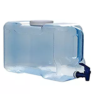 For Your Water 3 Gallon 11.36 Liter Long Refrigerator Bottle Drinking Water Dispenser w/Faucet Polycarbonate & FDA Approved - Made in the USA - Blue - 100mm Screw Cap 16.625" x 6.5" x 9"