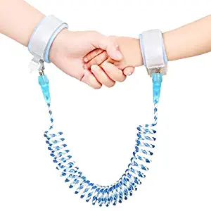 Anti-Lost Child Safety Walking Hand Leash, Ladash Reflective Wrist Link with Lock for Toddlers, Babies & Kids, Comfortable & Rotate 360 Wrist Band to Keep Child Nearby (Blue, 2M)