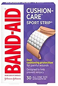 BAND-AID Bandages Cushion-Care Sport Strip 30 ea (Pack of 3)