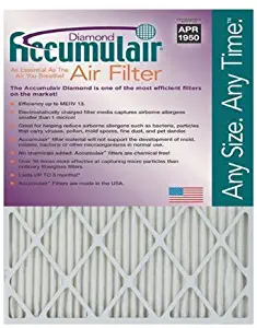 Accumulair Diamond 20x25x4 (19.5x24.5x3.75) MERV 13 Air Filter/Furnace Filters (2 Pack)