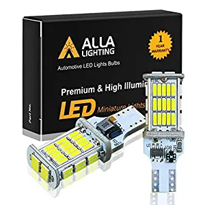 Alla Lighting 2600 Lumens 912 921 Strobe LED Bulbs CAN-BUS Xtremely Super Bright W16W 921 Flashing LED bulb Back-up Reverse Lights 3rd Brake Stop Light Replace for Cars, Trucks, RVs, 6000K Xenon White