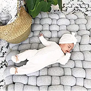 ZZFF Thick Cotton Baby Rug,Large Hand Woven Baby Play Mat Soft Rectangle Baby Sleeping Mat Newborn Lounger Floor Pillow Babyroom Decor-b 85x70cm(33x28inch)