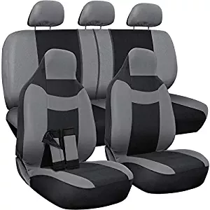 Motorup America Gray/Black Auto Seat Cover - Full Set - Fits Select Vehicles Car Truck Van SUV