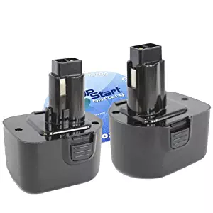 2-Pack DeWalt 12V Battery Replacement - Compatible with DeWalt DC9071, DW9072, DC742KA, DW953, DW972, DW9071, DW980, DW930, DC727KA, DW965, DC528, DCD910KX, DW970, DC740KA, DC840KA, DW979, DC841KA, DW979K, DC845KA, DW979K-2 (3300mAh, NIMH)