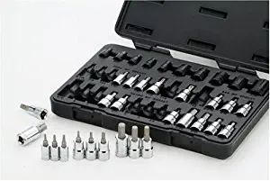 GEARWRENCH 36 Pc. 1/4", 3/8" & 1/2" Drive Standard Hex, E-Torx & Torx Bit SAE/Metric Socket Set - 80726