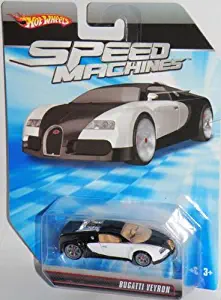 Hot Wheels Speed Machines Bugatti Veyron Black & White - 1:64 Scale Collectible Die Cast Car