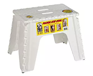 B&R Plastics 103-6WH E-Z Foldz Folding Step Stool - 12", White