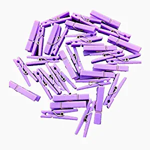 Gamilys 60 Pack 1.4" Inch Mini Purple Clothespins，Plastic Baby Shower Favors Party Game Scatter Decorations DIY Baby Boy Girl Gender Reveal Parties - Don't Say Baby Game