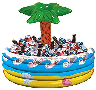 Amscan Palm Tree Oasis Inflatable Party Cooler, 28.5" x 26.5"