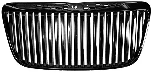 Grille Compatible With 2011-2012 Chrysler 300C | B Style ABS Black Front Bumper Hood Grill by IKON MOTORSPORTS