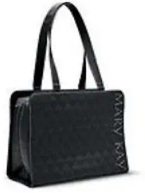 Mary Kay Large Consultant Black Quilted Purse Tote Bag Multipocket Organizer