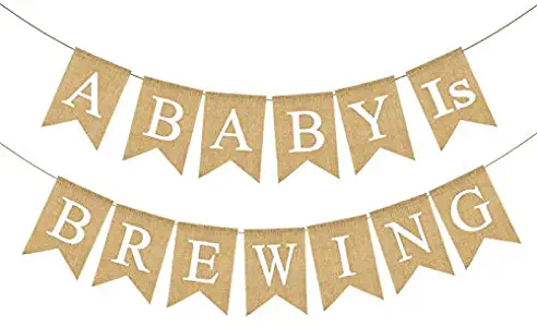 Rainlemon Jute Burlap A Baby is Brewing Banner Tea Beer Diaper Party Baby Shower Garland Decoration