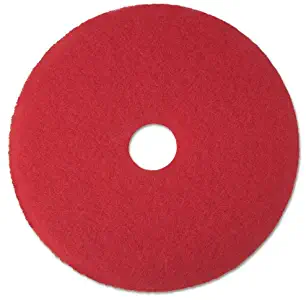 3M Buffer Floor Pad 5100, 13", Red - Includes five pads.