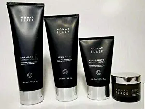 4pcs MONAT Black System Shampoo Conditioner Shave Cream After Shave Styling Clay