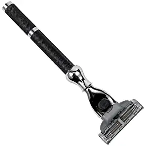 Parker Safety Razor Black Metal Triple Blade Razor from Accepts Mach 3 and Gillette 3 Blades