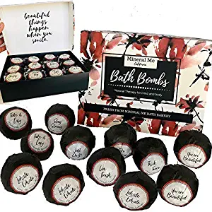 Bath Bombs Gift Set for Women with Inspirational Messages, Organic Essential Oil Spa Fizzies for Moisturizing Dry Skin, Best Gift Kit idea for Wife, Girlfriend, Mom, Her, Teacher Appreciation