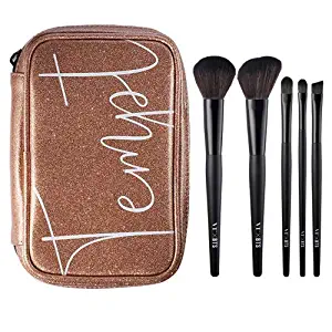 VT X BTS Get Ready Brush Kit 5pcs - Makeup Brushes Set with Case Bag for Powder Blending Shading Eye Shadow Liner