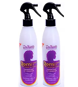 The Roots Naturelle Remi Leave In Conditioner Twin Pack. Hydrates, Detangles, Softens and Moisturizes. Contains Olive Oil, Shea Butter, Coconut Oil and Aloe Vera