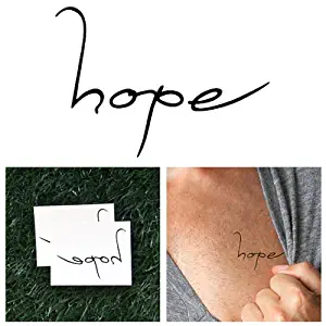 Hope Temporary Tattoo word (Set of 2) …