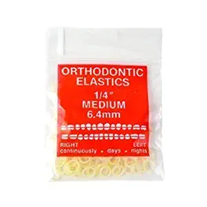 100 Pack Orthodontic Elastics 1/4" (6.4mm), Rubber Bands Great for Dog Grooming Top Knots, Bows, Braids, Tooth Gaps, and Dreadlocks by Cayenas