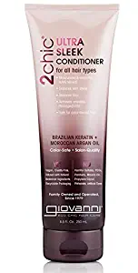 Giovanni 2chic Ultra Sleek Conditioner with Moroccan Argan Oil & Keratin, Nutrients, No Sulfates No Parabens, Smoothing Anti Frizz Formula, Color Safe, 8.5 oz. (Pack of 1).