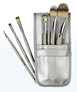 Kryolan 8314 Synthetic Makeup Brush Set (Includes 7 Brushes & Bag) Professional Grade