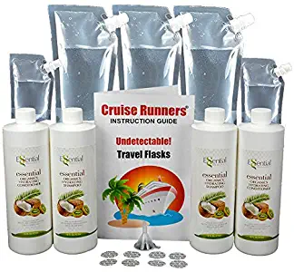 Fake Shampoo & Conditioner Bottles By CRUISE RUNNERS Hidden Liquor Alcohol Flask Kit For Cruise Booze Bags Enjoy Rum Runners