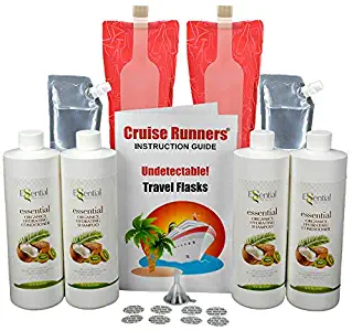 Fake Shampoo & Conditioner Bottles By CRUISE RUNNERS Hidden Liquor Smuggle Alcohol Flask Kit For Cruise | Booze Bags Enjoy Rum Runners