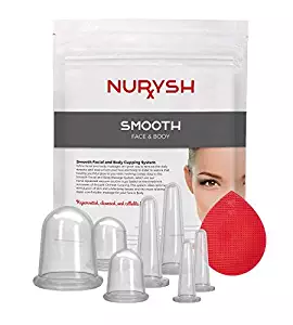 SMOOTH by Nurysh Face & Body Cupping Therapy Set – Deep Tissue Skin Massage Therapy System, 7 Silicone Detox Suction Cups for Cellulite & Wrinkles – Massaging Tools Tone, Tighten, Plump, Firm