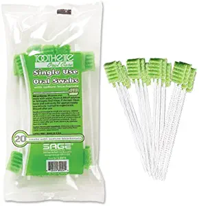 Toothette Plus Disposable Oral Swab Sodium Bicarbonate Perpendicular Ridges, 20 Units 1 ea by Sage Products Inc