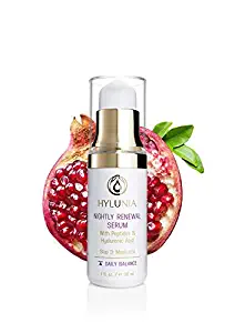 Hylunia Nightly Renewal Serum - 1.0 fl oz - Anti-Aging for Wrinkles - with Shea Butter, Hyaluronic Acid Serum, Retinol, Zinc - Natural Vegan Moisturizer - Rapid Skin Repair