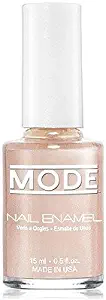 Mode Nail Enamel .50 fl oz (Shimmering Champagne Beige in Rich Frost Pearl - Shade #100) Long Wear, High Gloss, Chip Resistant,Cruelty-Free, Vegan, Salon Nail Polish Formula, Made in Beautiful NY USA