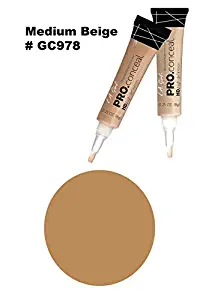 LA Girl Pro High Definition Concealer (3, GC 978 Medium Beige)