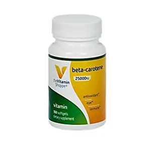 The Vitamin Shoppe BetaCarotene 2,500IU (Vitamin A), Antioxidant Support for Vision Immune Health (100 Softgels)