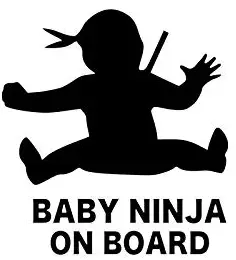 Baby Ninja On Board Decal Vinyl Sticker|Cars Trucks Vans Walls Laptop| Black |5.5 x 5 in|DUC058