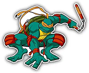 cartoon Teenage Mutant Ninja Turtles Michelangelo Car Bumper Sticker Decal - Longer Side 14''