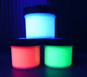 Christmas Trio UV Reactive Acrylic Paint Set- 4oz Pots, Neon Rave Fluorescent