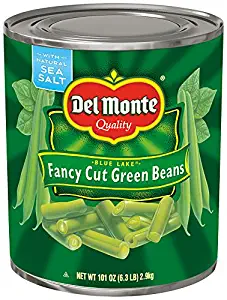 Del Monte Canned Blue Lake Fancy Cut Green Beans, 101 Ounce (Pack of 6)