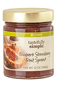 Tastefully Simple Rhubarb Strawberry Fruit Spread - Perfect on Toast, English Muffins, Over Pancakes, Waffles, Ice Cream - 12 oz