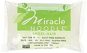 Miracle Noodle Shirataki Angel Hair Pasta, Gluten-Free, Zero Carb, Keto, Vegan, Soy Free, Paleo, Blood Sugar Friendly, 7oz (4 Pack)