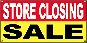 2x4 Ft Store Closing Sale Vinyl Banner Sign Red Yellow