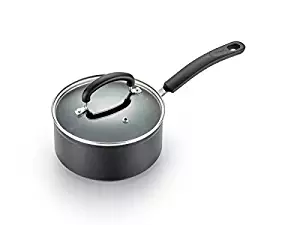 T-fal C5612464 Titanium Advanced Nonstick Thermo-Spot Heat Indicator Dishwasher Safe Cookware Saucepan, 3-Quart, Black