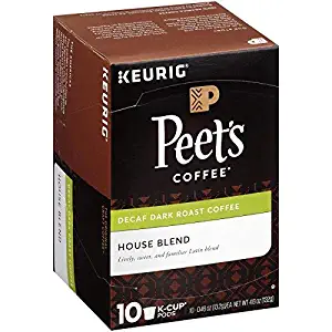 Peet's Coffee K-Cup Decaf House Blend, 10 Count (Pack of 6)