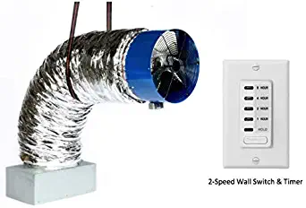 QA-Deluxe 5500(W) Energy Efficient Whole House Fan | 2-Speed Wall Switch & Timer | R-5 Insulated Damper | 3945 CFM HVI-916 Certified Airflow Rating | 2-Story Homes to 3400 sqft & 1-Story Homes to 2400