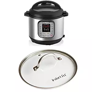 Instant Pot IP-DUO60 7-in-1 Multi-Functional Pressure Cooker, 6Qt/1000W with Instant Pot Tempered Glass Lid