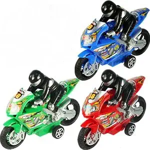 Funeez Friction Powered High Speed Motorcycles with Rider Toy for Kids Set of 3 (Assorted Colors)