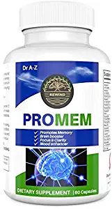 PROMEM Nootropic Brain Booster Supplement for Memory, Focus, Concentration, Brain Support, Mental Clarity, Motivation, Neuro Energy, Mind Enhancement, IQ, Extra Strength Pro Memory Loss Peak Focus